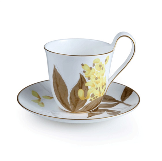 Royal Copenhagen Flora Kaffeetasse mit Untertasse Goldregen 2672092