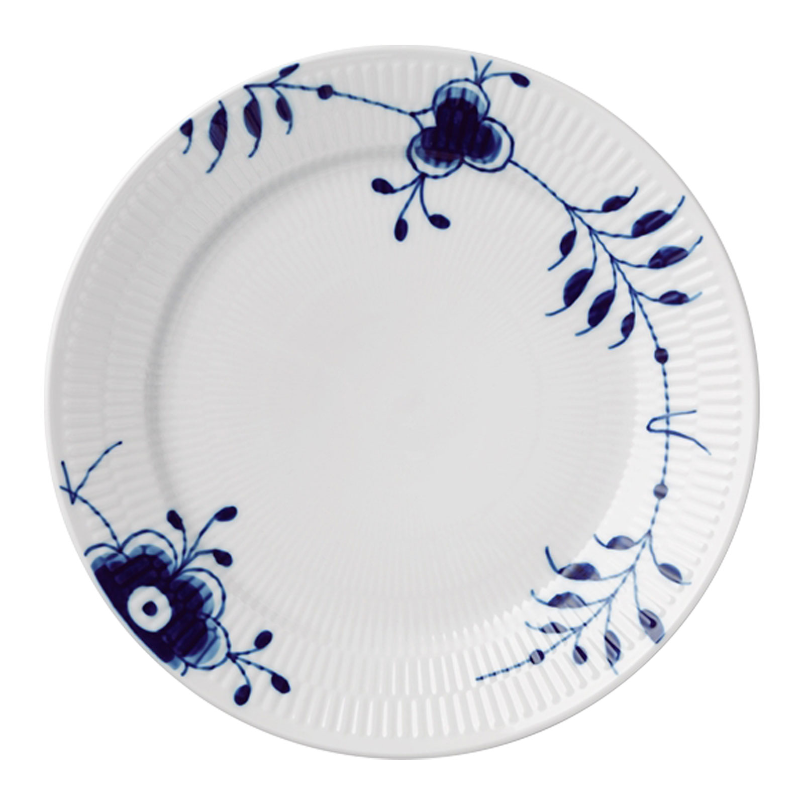 Royal Copenhagen Mega Blau Gerippt Speiseteller 27cm Dekor 8