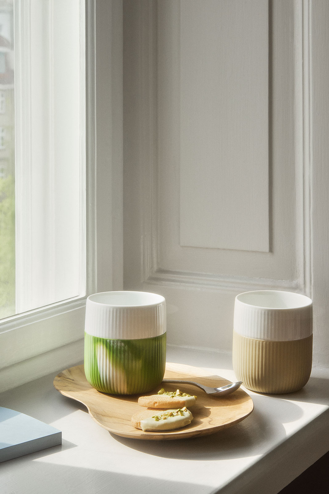 Royal Copenhagen Gerippt Contrast Becher Marble Green Grass